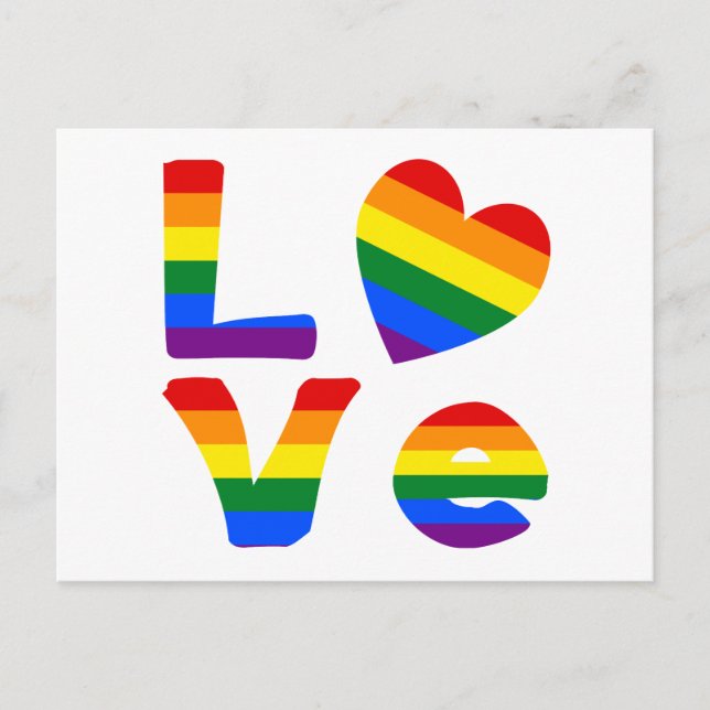Gay Love Rainbow Postcard (Front)