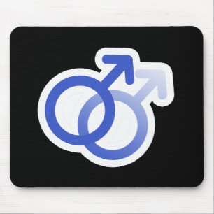 GAY LOVE SYMBOLS BLUE -.png Mouse Mat