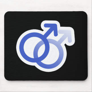 GAY LOVE SYMBOLS BLUE -.png Mouse Mat