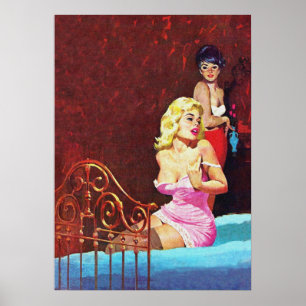Gay Love Vintage Pulp Magazine Cover Art Poster