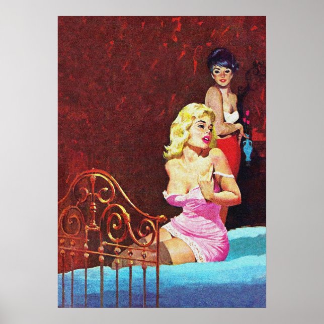 Gay Love Vintage Pulp Magazine Cover Art Poster (Front)