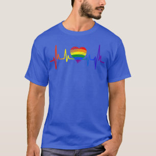 Gay Lovely LGBT Pride Heartbeat Lesbian Gays Love T-Shirt