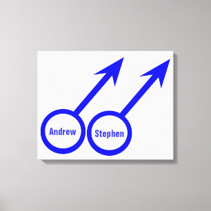 Gay Lovers Customisable Canvas Print