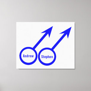 Gay Lovers Customisable Canvas Print