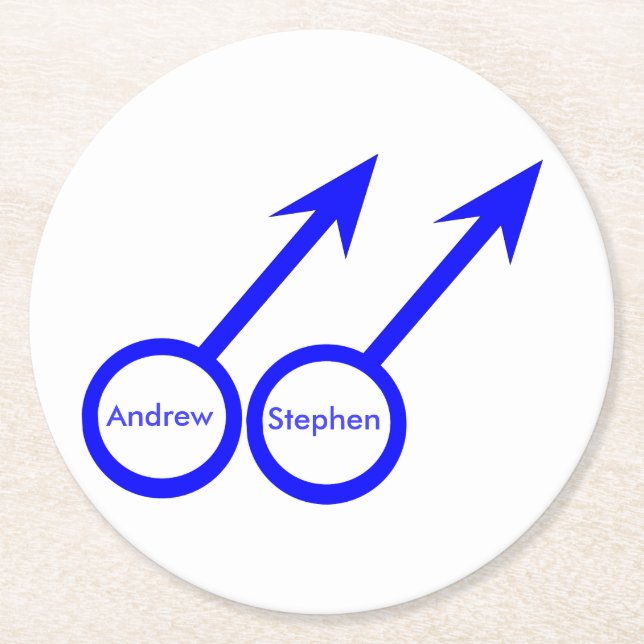 Gay Lovers Customisable Paper Coasters (Front)