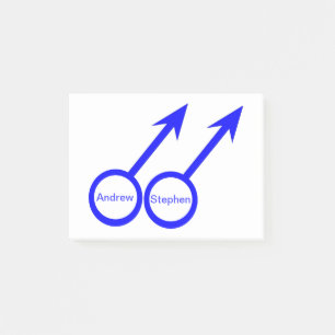 Gay Lovers Customisable Post it notes Pad
