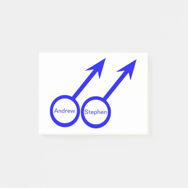 Gay Lovers Customisable Post it notes Pad (Front)