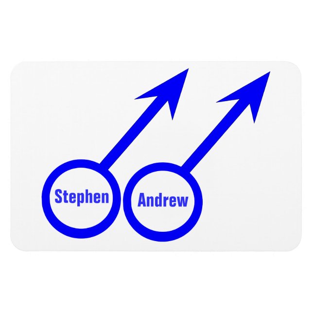 Gay Lovers Customisable Premium Magnet (Horizontal)