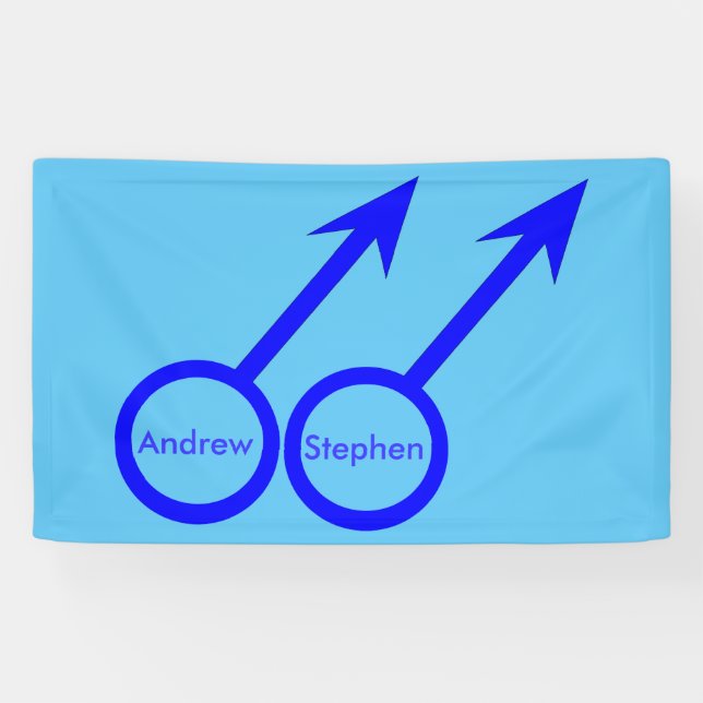 Gay Lovers Personalised Banner (Horizontal)