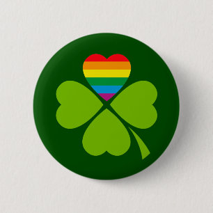 Gay Lucky Clover 6 Cm Round Badge