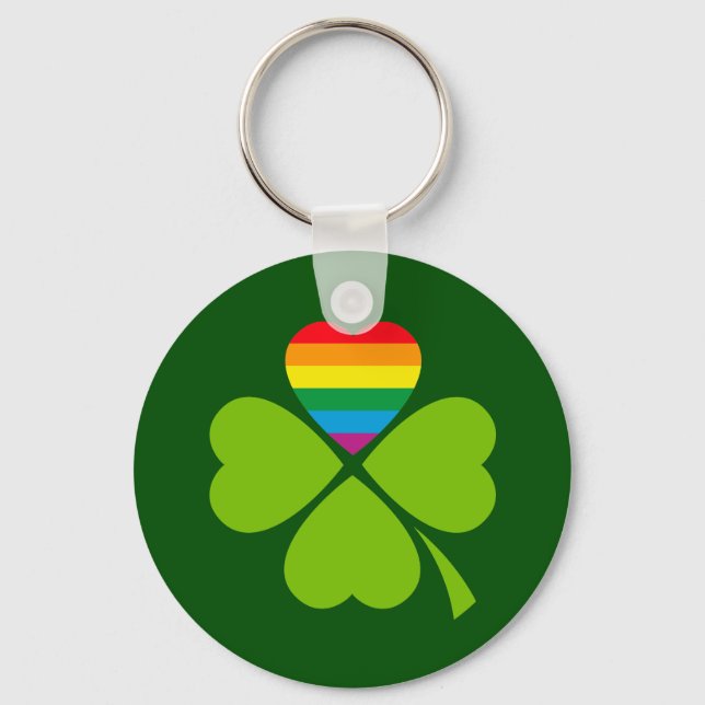Gay Lucky Clover Key Ring (Front)