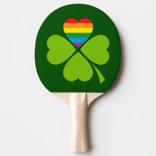 Gay Lucky Clover Ping Pong Paddle