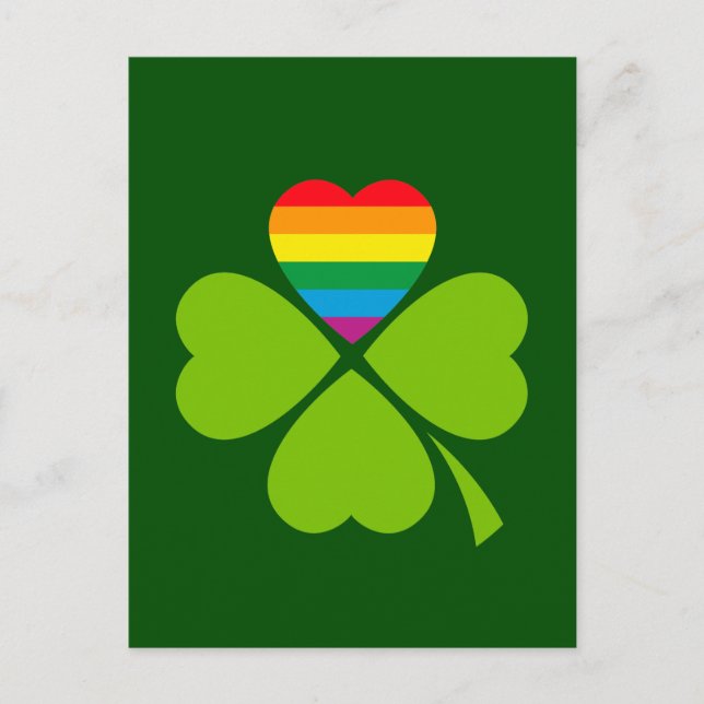 Gay Lucky Clover Postcard (Front)