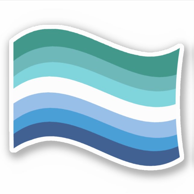 Gay Male Pride Azure Wavy Flag (Front)