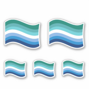 Gay Male Pride Azure Wavy Flag