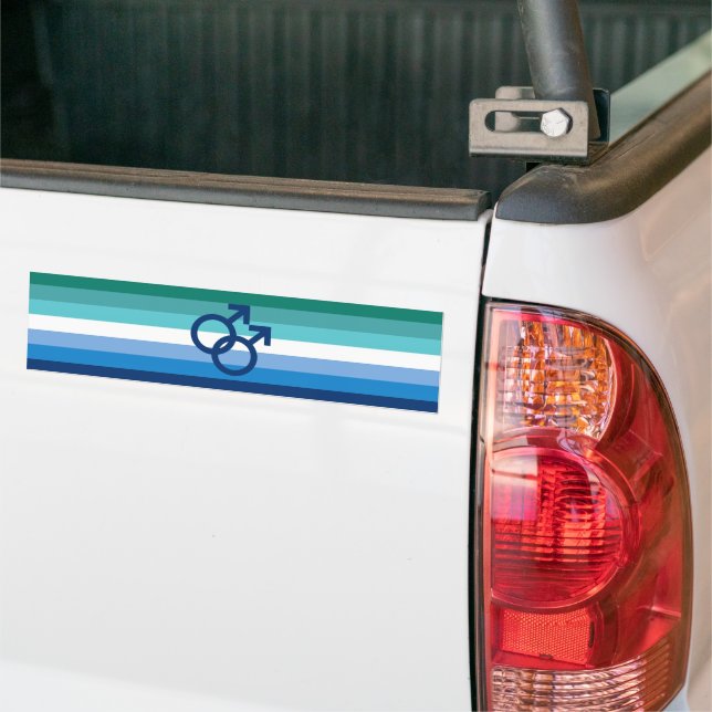 Gay Male Pride Bumper Sticker (On Truck)