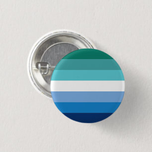 Gay Male Pride Flag (Azure) 3 Cm Round Badge