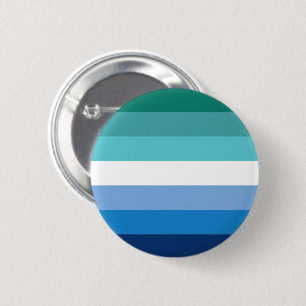 Gay Male Pride Flag (Azure) 6 Cm Round Badge