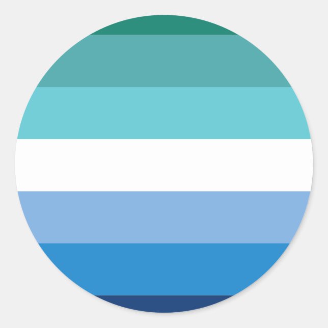 Gay Male Pride Flag (Azure) Classic Round Sticker (Front)