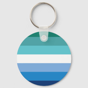 Gay Male Pride Flag (Azure) Key Ring