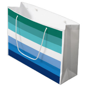 Gay Male Pride Flag (Azure) Large Gift Bag