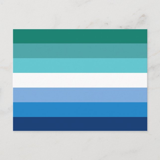Gay Male Pride Flag (Azure) Postcard (Front)