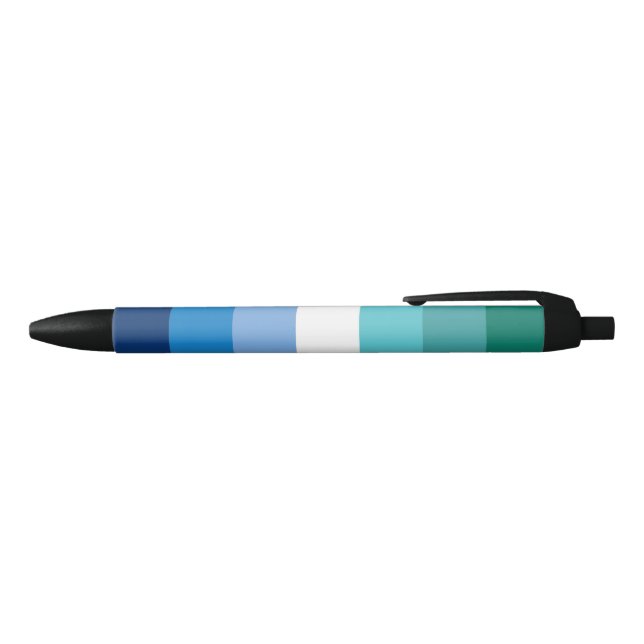 Gay Male Pride Flag Black Ink Pen (Top)