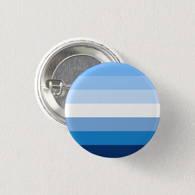 Gay Male Pride Flag (Blue) 3 Cm Round Badge (Front & Back)