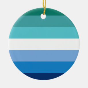 Gay Male Pride Flag Ceramic Tree Decoration