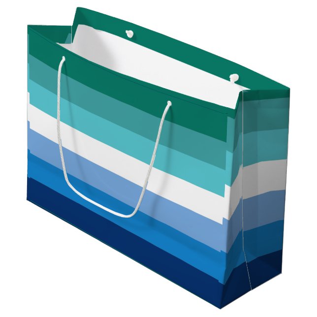 Gay Male Pride Flag Large Gift Bag (Front Angled)