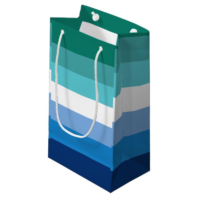 Gay Male Pride Flag Small Gift Bag (Front Angled)