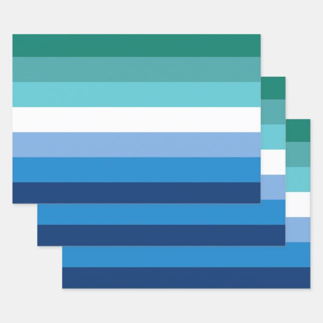 Gay Male Pride Flag Wrapping Paper Sheet (Set)