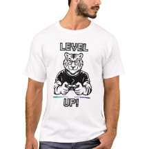 Gay Male Pride Gaymer Tiger Level Up Gamer Tshirt