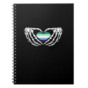Gay Male Pride Skeleton Halloween Mlm Goth Heart C Notebook