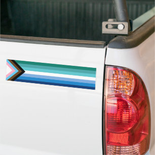 Gay Male Progress Pride House Flag Bumper Sticker