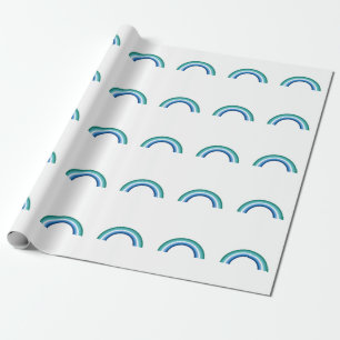 Gay Male Rainbow Azure Wrapping Paper