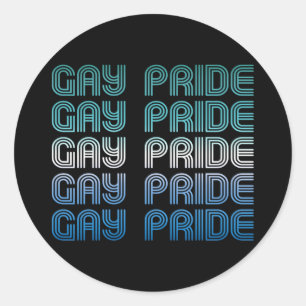 Gay Male Retro Pride Classic Round Sticker