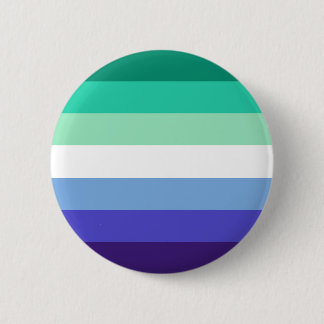 Gay Man Masc Masculine Green Blue Pride Flag Queer 6 Cm Round Badge
