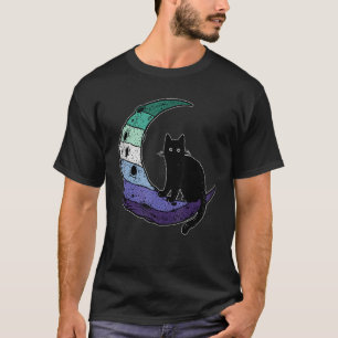 Gay Man Pride Flag Cat Moon Cute LGBT Gay Men Male T-Shirt