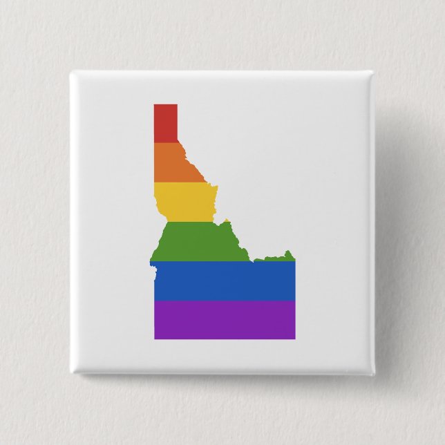 Gay Map of USA | State of Idaho 15 Cm Square Badge (Front)