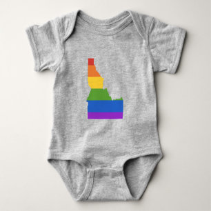 Gay Map of USA State of Idaho Baby Bodysuit