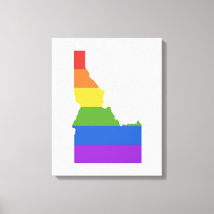 Gay Map of USA   State of Idaho Canvas Print