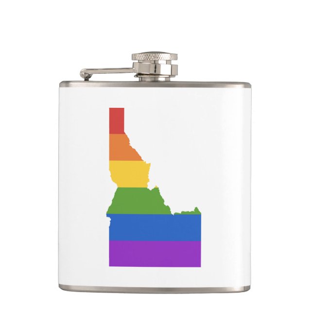 Gay Map of USA | State of Idaho Hip Flask (Front)