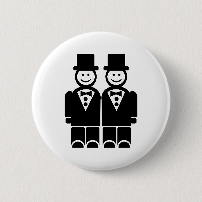 Gay Marriage 6 Cm Round Badge (Front)