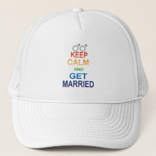 GAY marriage equality Keep Calm Gay Married Trucker Hat