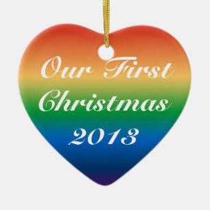 Gay Marriage First Christmas AS MARRIED COUPLE Ceramic Tree Decoration
