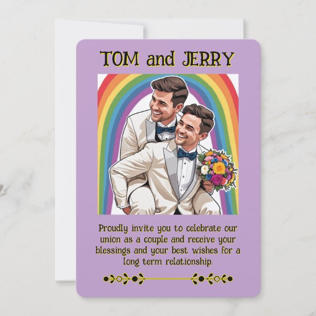 " GAY MARRIAGE INVITATION " (Front)