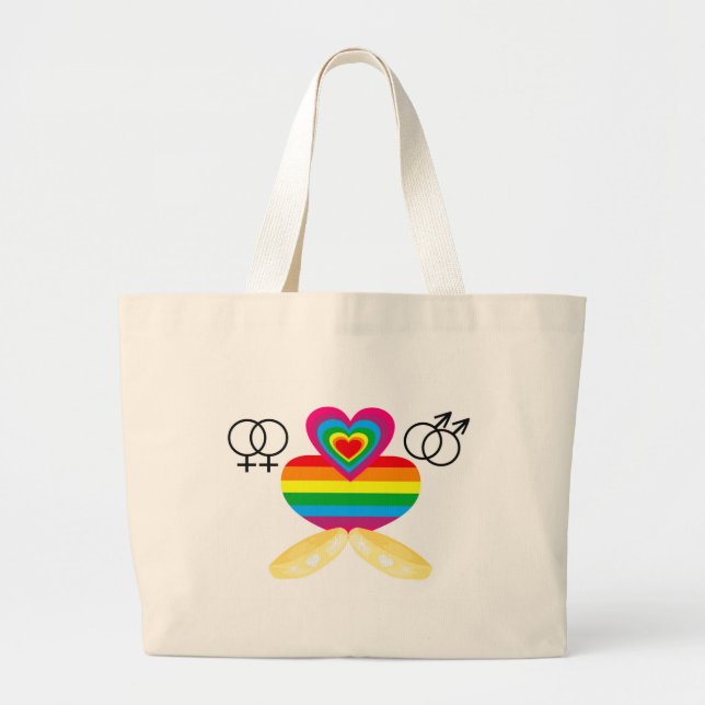gay marriage large tote bag (Front)