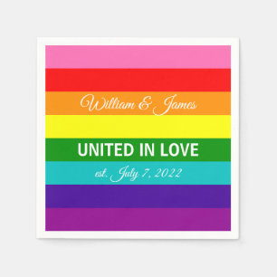 Gay Marriage LGBT Original Rainbow Flag Napkin