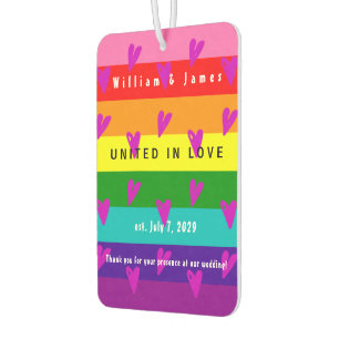 Gay Marriage LGBTQ Wedding Thank You Car Air Freshener